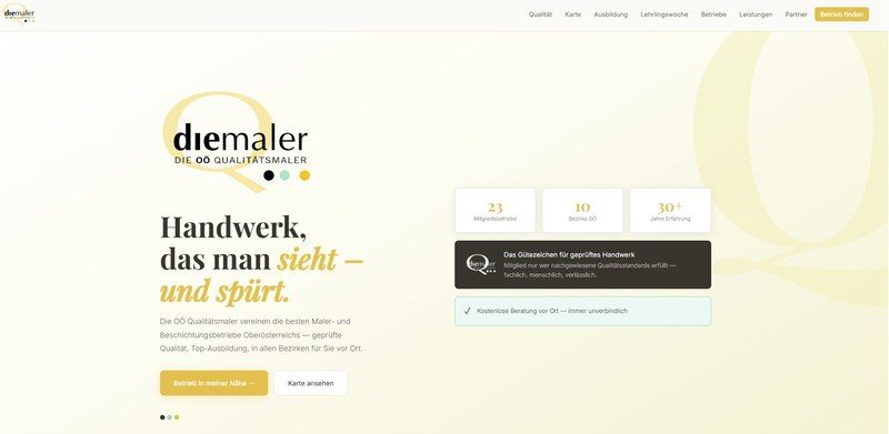 Website Mockup – Handwerker Referenz